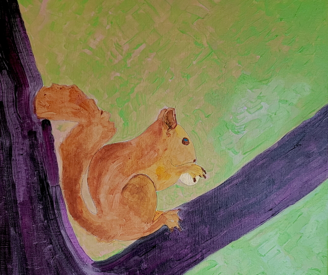 Écureuil et sa pépite
